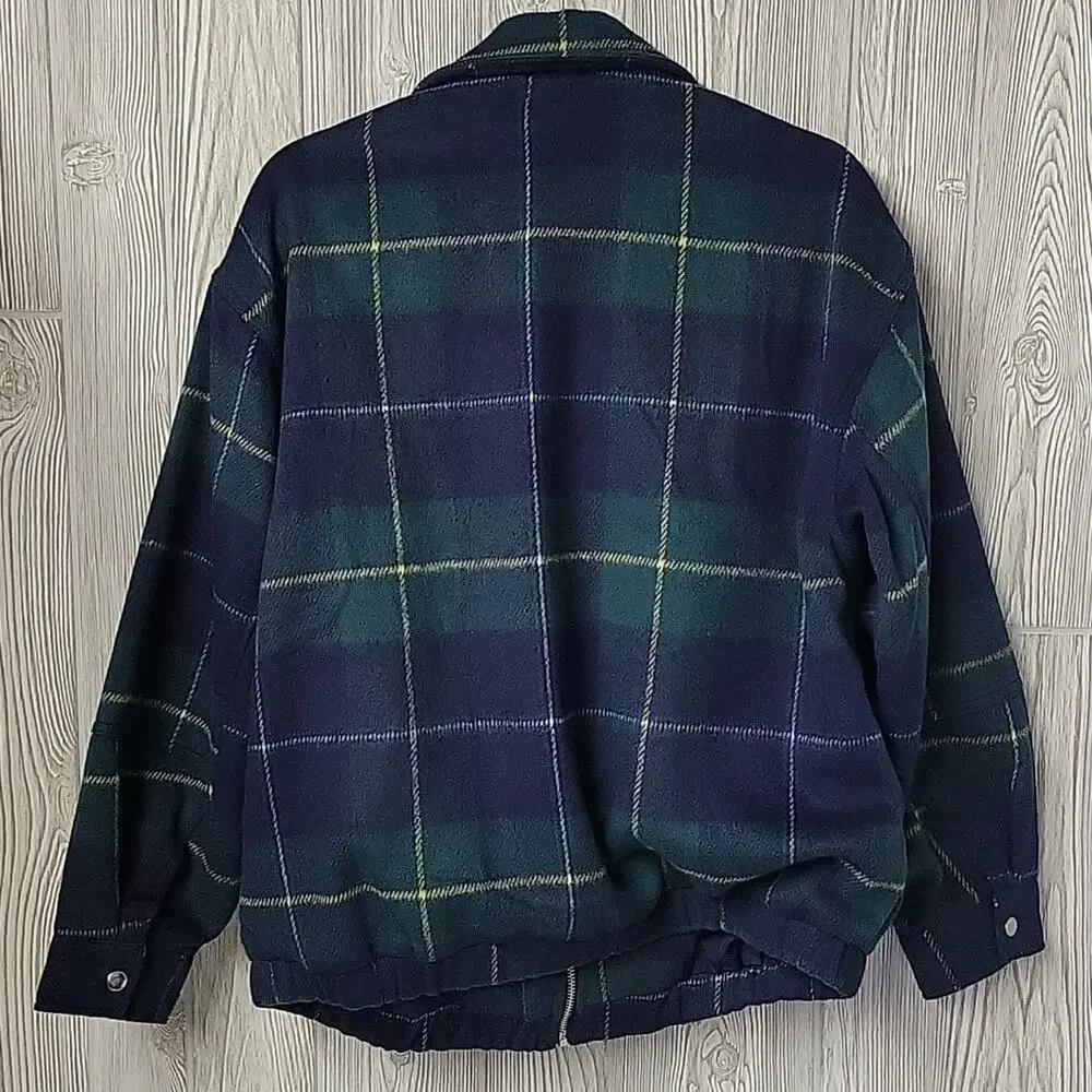 H&M Divided Boxy Unbeatable Letterman Plaid Jacket Womens Size Small NWT